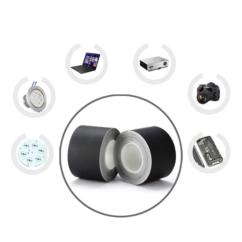 LLPT شريط لاصق ألمنيوم أسود غير لامع غير عاكس ثقيل 3.94 مل 2 بوصة × 33 قدم لاصق موصل حراري عالي لشريط قنوات الهواء الساخن والبارد لإصلاح الأنابيب المعدنية (NC233) - Image 4